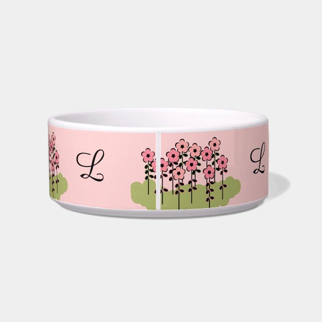 COMEDERO MASCOTA CHIC_BOWL_GIRLY PINK/GREEN FLORAL/PINK (Espalda)