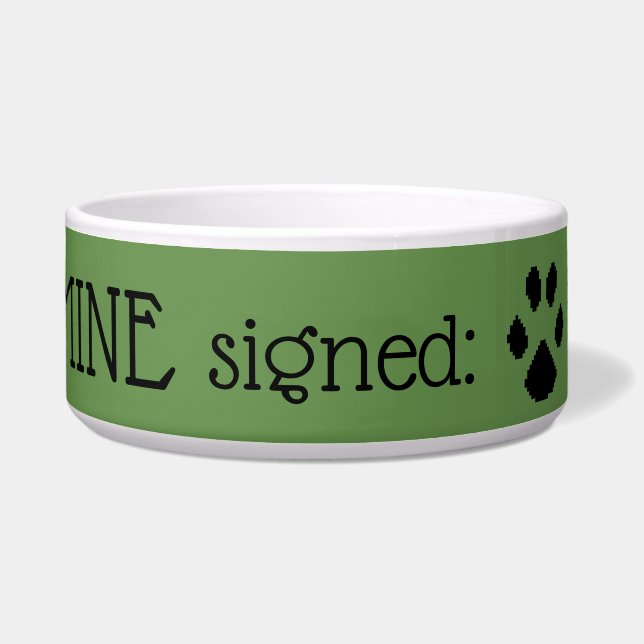 Comedero Mascota con firma de diversión (Frente)