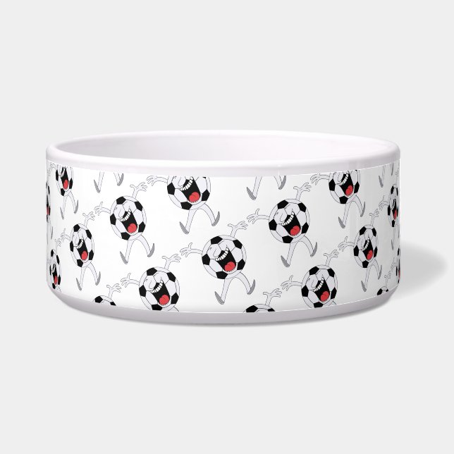 Comedero Mascota de Balón de Fútbol Sonriente (Frente)