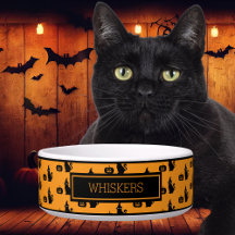 Mascota de calabaza para gato negro de Halloween p