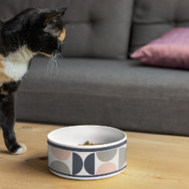 Comedero Mascota de Círculos Rojos y Azules de Marina/Retro