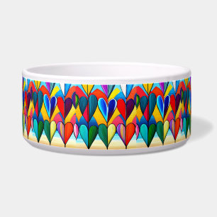 Comedero Mascota de corazones arcoiris