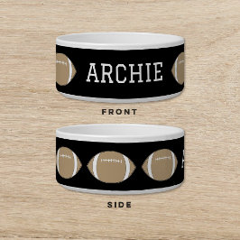 Comedero Mascota de gato de perro dorado negro de fútbol