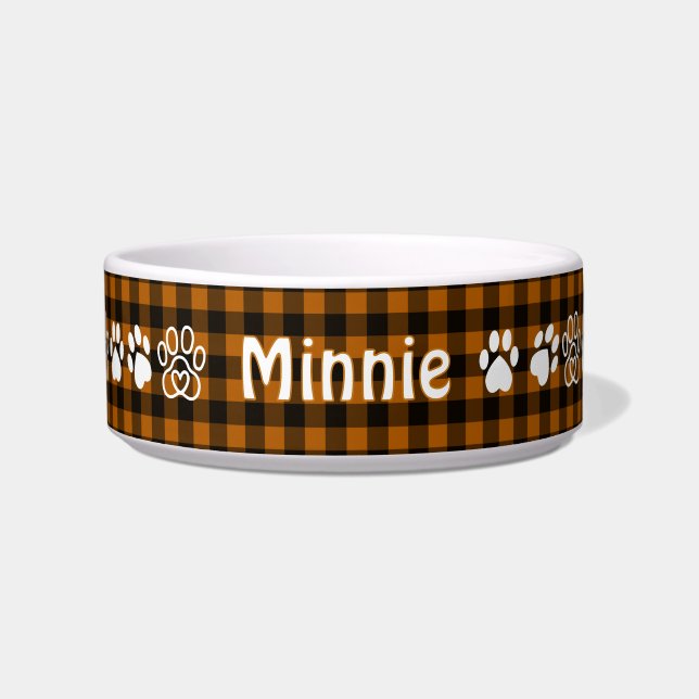Comedero Mascota de Halloween Gingham (Frente)