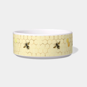 Comedero Mascota de Honeycomb de abejas doradas de estilo