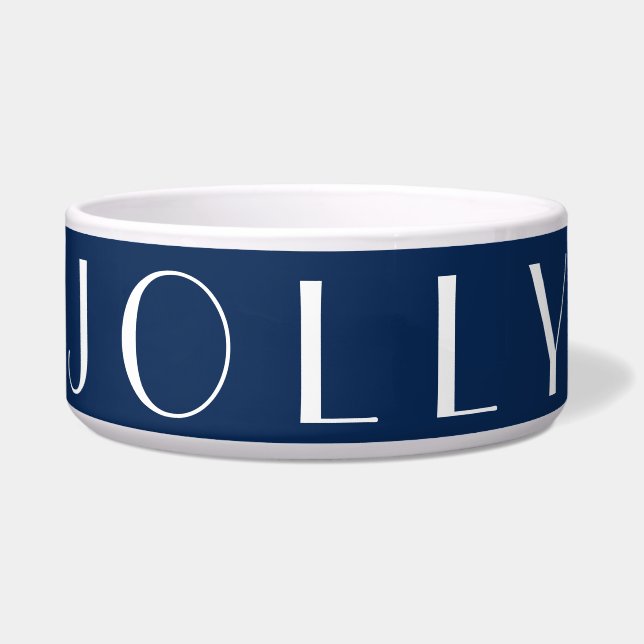 Comedero Mascota de Jolly Modern Navy Typography Navidades (Frente)