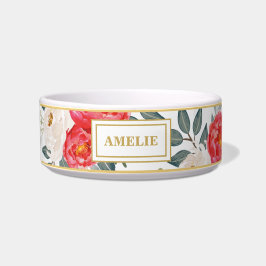 Comedero Mascota de moda floral botánico bonito del perro