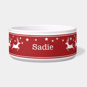 Comedero Mascota de Navidad de Trineo y Estrellas de Santa 