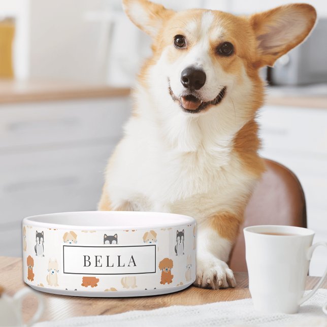 Comedero Mascota de nombres de patrón de perro de cachorro (Subido por el creador)