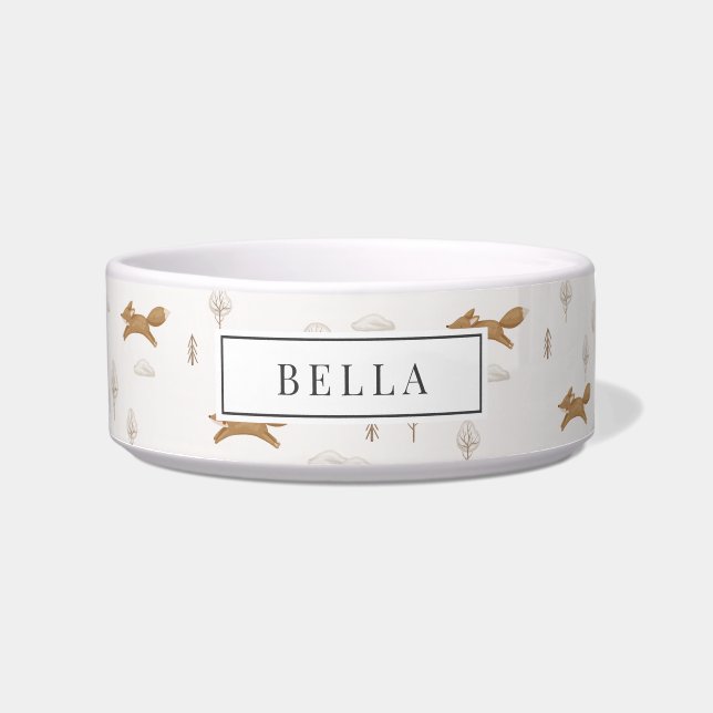 Comedero Mascota de nombres de patrones de Fox de Wintersca (Frente)