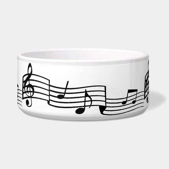 Comedero Mascota de notas musicales (Frente)