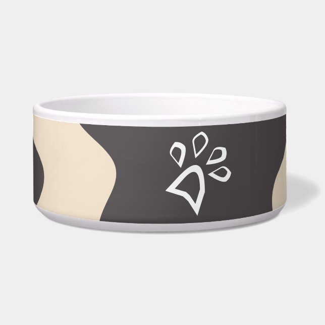 Comedero Mascota de pata beige con estampado de vaca (Frente)