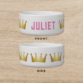 Comedero Mascota del gato del perro rosado de la corona