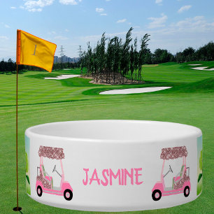 Comedero Mascota del nombre del carro del tema del golf div
