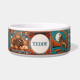 Comedero Mascota del Personalizado de mosaico nativo americ