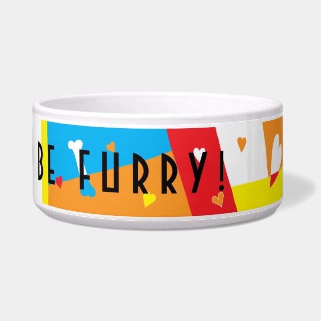 Comedero Mascota DOG Bowl Grande "Come, bebe y sé Furry" (Derecha)