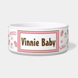 Comedero Mascota DOG Tazón rosado grande "Jugarán por comid