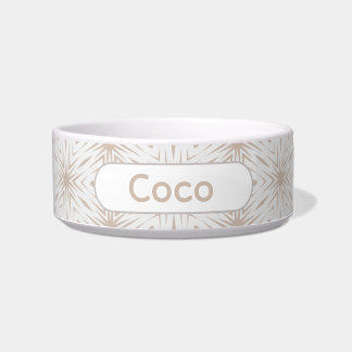 Comedero Mascota personalizada moderna geométrica taupe