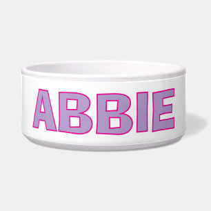 Comedero Mascota personalizada morada y rosa