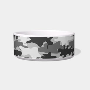 Comedero Mascota Personalizado Charcoal Gray Camo Camoflaug