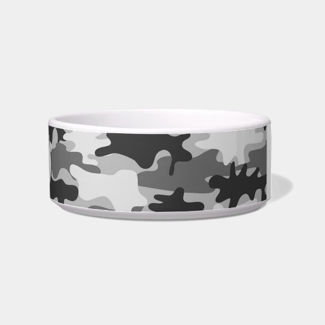 Comedero Mascota Personalizado Charcoal Gray Camo Camoflaug (Derecha)