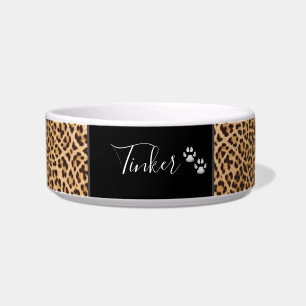 Comedero Mascota personalizado del leopardo impreso de Safa