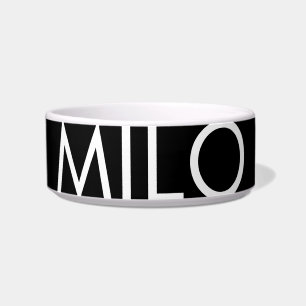 Comedero Mascota personalizado moderno en blanco y negro