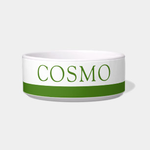 Comedero Mascota personalizado verde nombre alimento para p