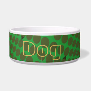 Comedero Mascota verde del logo YO LUSH Nombre Bowl