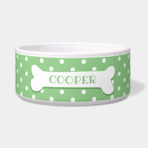 Mascotas de huesos de perro de Polka blanco verde 