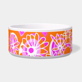 Comedero Mazipoodles Love Flowers - Blanco rosa Naranja