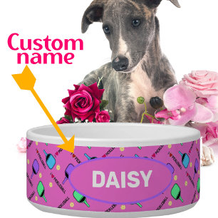 Comedero Me encanta el rosado de Pickleball con el nombre d