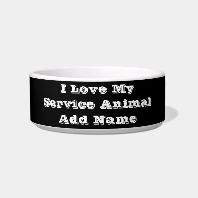 Comedero Me encanta mi servicio Animal Añadir nombre (Frente)
