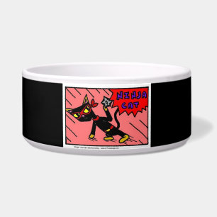 Comedero Mel NINJA CAT Pet Bowl - Negro