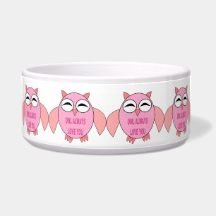Comedero Mensaje de amor lindo Owl Pet Bowl