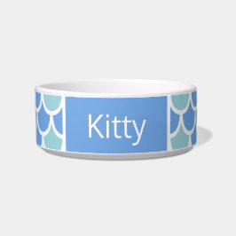 Comedero Mermaid Scales Kitty Cat Name Bowl