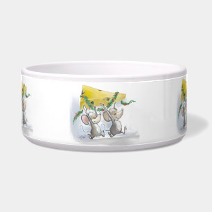 Comedero Merry Mice Mic & Mac Holiday Pet Bowl