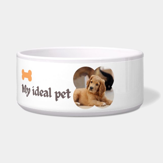 Comedero Mi Mascota ideal - Diseño de amor con pipa (Izquierda)