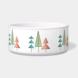 Comedero mid century modern rainbow trees blush teal simple