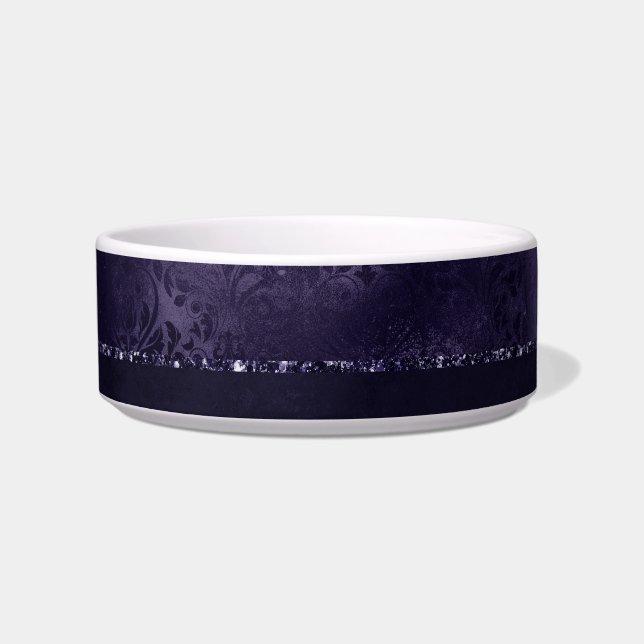 Comedero Midnight Indigo Romance | Damasco satinado (Frente)