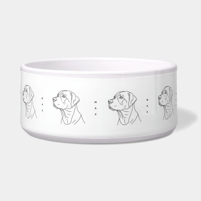 Comedero Minimalist Line Art Labrador Retriever Ceramic (Frente)