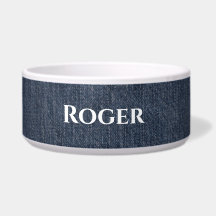 Mira personalizada de mezclilla azul para mascotas