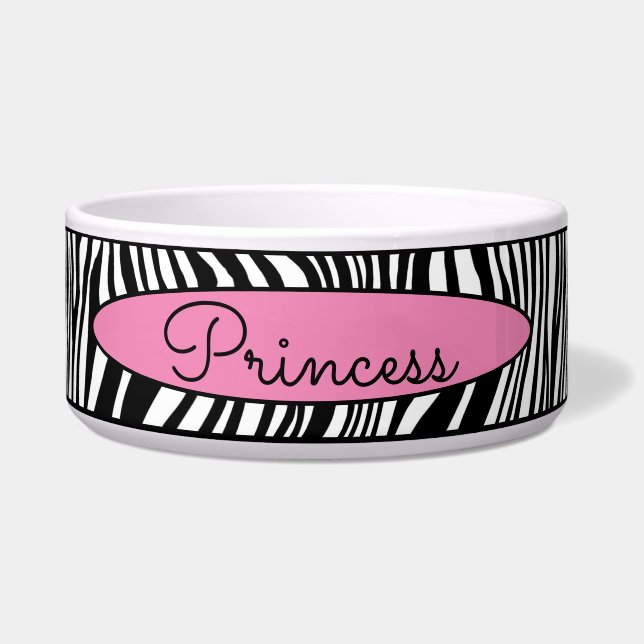 Comedero Moda Patrón de piel de cebra moderna Mascota perro (Frente)