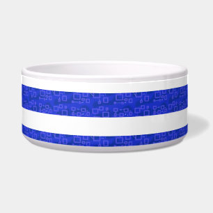 Comedero Moda Tiras Geométricas Azules Taza cerámica Tazón