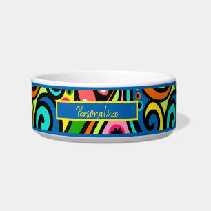 Comedero Moda y colorido del patrón retro psicodélico de lo