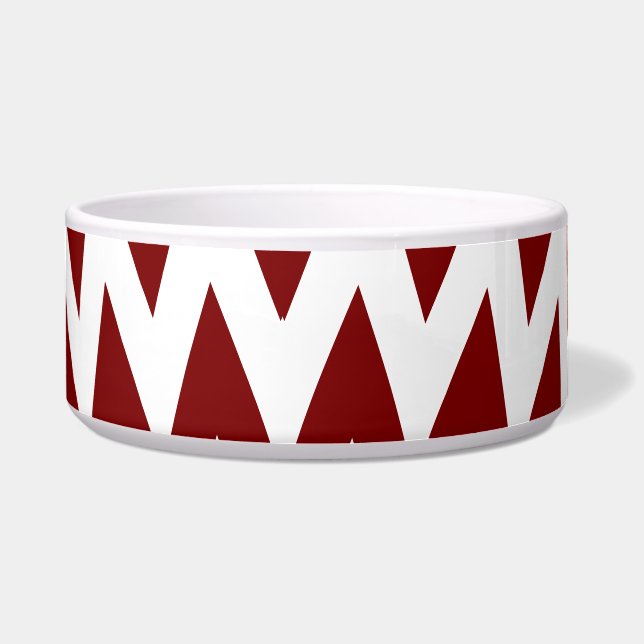 Comedero Moda Zigzag Pet Bowl - Diseño de franja marrón y b (Frente)