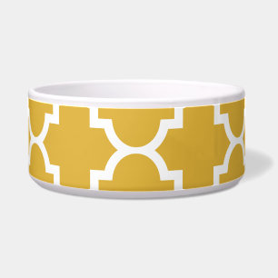 Comedero Modelo blanco del marroquí de Quatrefoil del oro