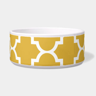 Comedero Modelo blanco del marroquí de Quatrefoil del oro