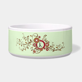 Comedero Modelo de la hiedra con el monograma