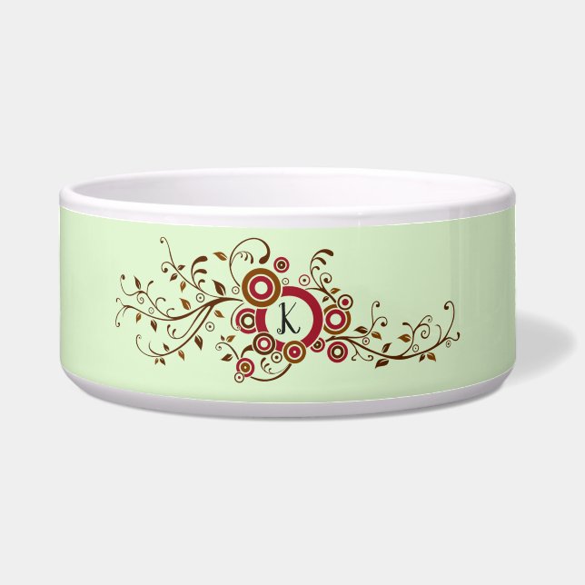 Comedero Modelo de la hiedra con el monograma (Frente)